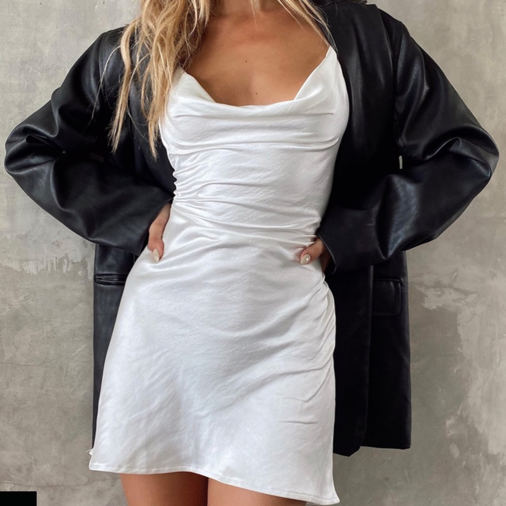 White Satin Motel Rocks Dress